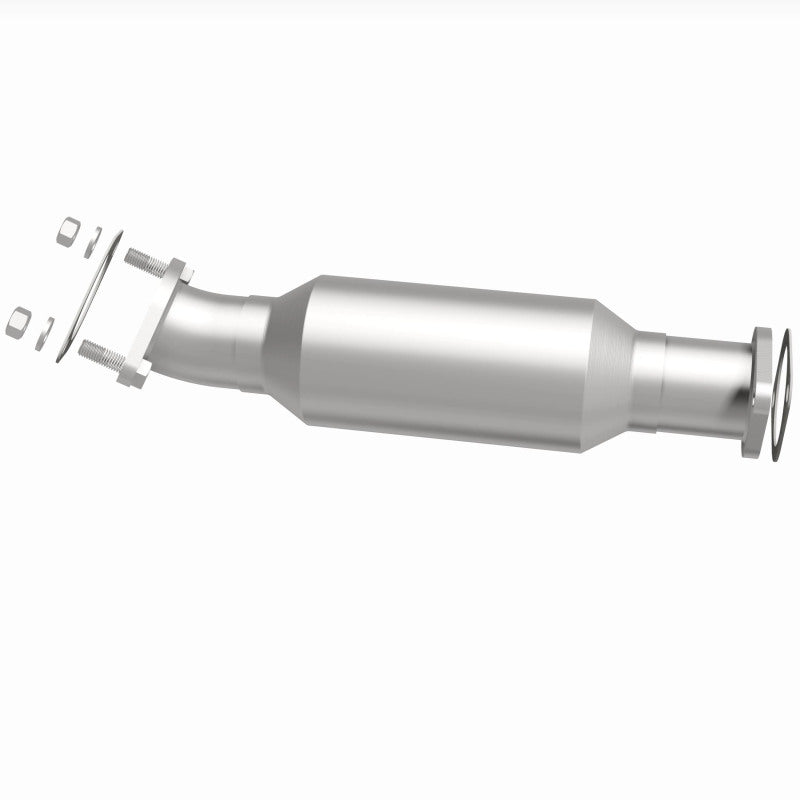 MagnaFlow 5592426 carb direct-fit catalytic converter, side view of the turntable spin