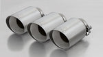 Remus FK8 Civic Type R 102mm Chrome Tail Pipe, three chrome tail pipes, angled view
