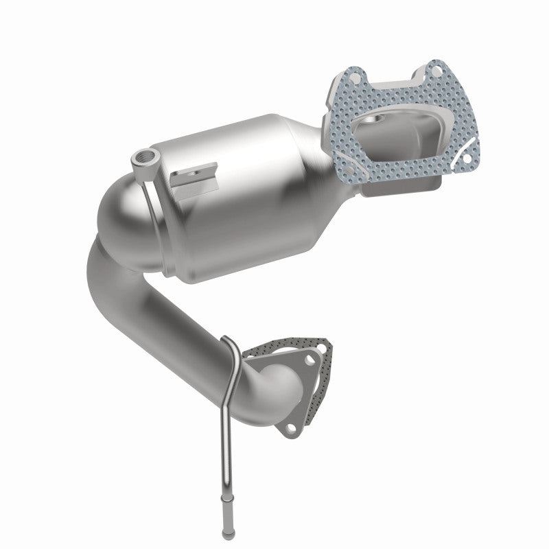 MagnaFlow 5551161 carb manifold converter, opposite front three-quarter view of the turntable spin
