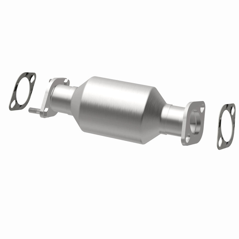 MagnaFlow 52874 oem grade direct-fit catalytic converter, opposite rear three-quarter view of the turntable spin