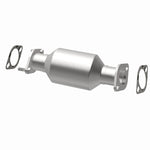 MagnaFlow 52874 oem grade direct-fit catalytic converter, opposite rear three-quarter view of the turntable spin