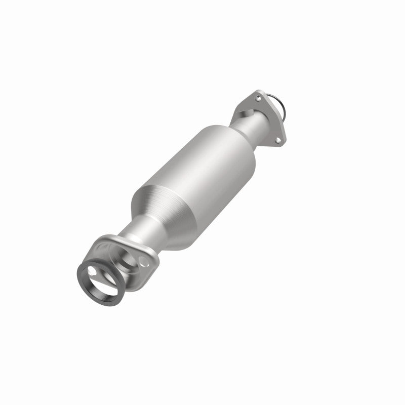 MagnaFlow 4481636 carb direct-fit catalytic converter, opposite front three-quarter view of the turntable spin