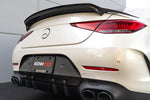 White CLS car rear with the carbon bumperette delete and spoiler - Carbon Bumperette Delete for the 2019-2023 CLS-Class