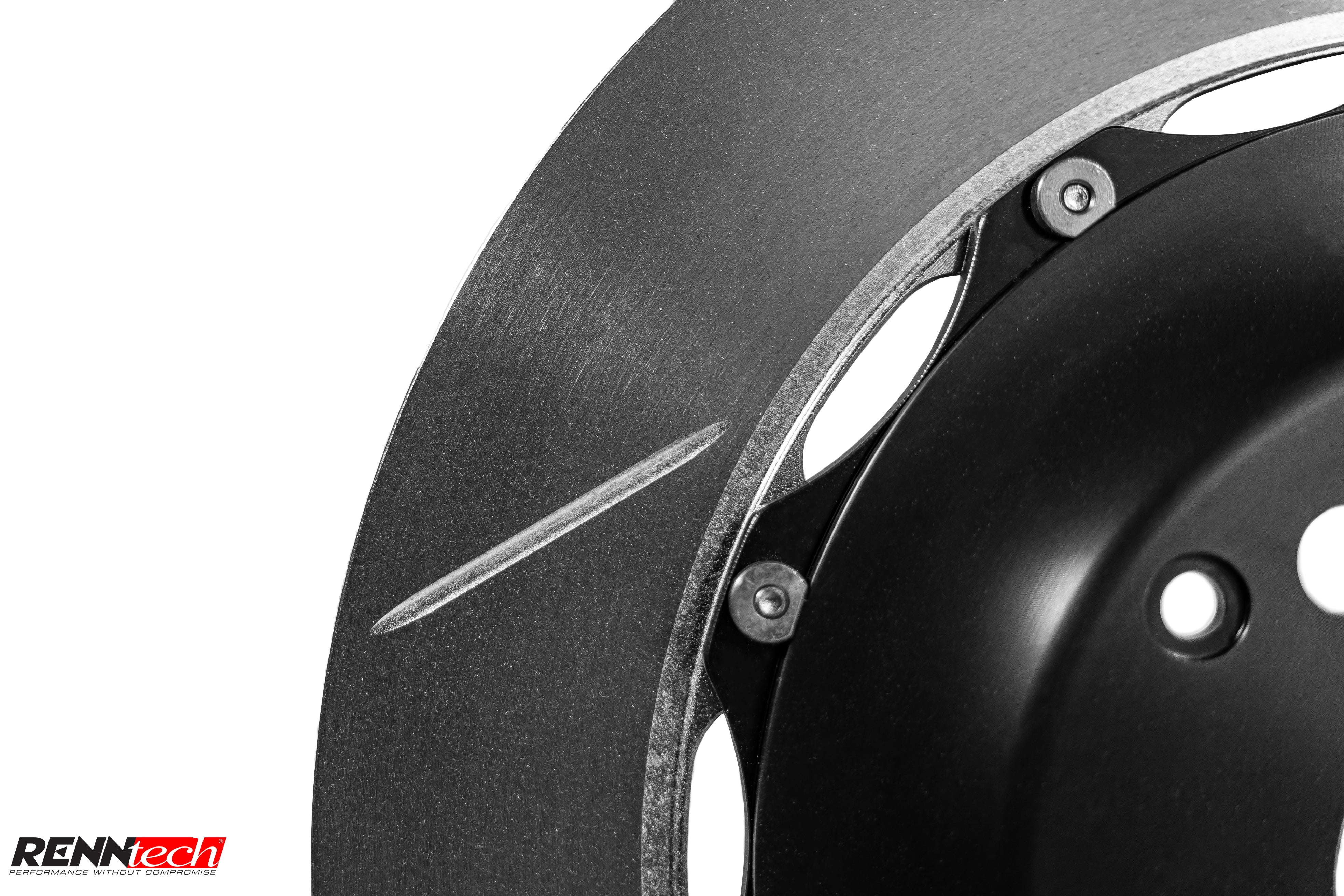 Slotted rotor surface close up - Front Rotor Upgrade for the 2003-2023 E 63 AMG