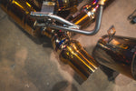 Titanium exhaust Ferrari 458 Speciale: curved rear tubing
