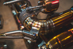 Titanium exhaust Ferrari 458 Speciale: hanger rod and pipe bend