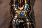 Titanium exhaust Dodge Hellcat: welded crossover badge