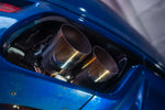 Valvetronic Designs Exhaust Range Rover Sport L494 manufacturer gallery: pair of metal outlet tips below the blue rear bumper