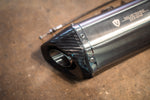 Valvetronic Designs Motorcycle Valved Muffler manufacturer gallery: dark end cap and circular muffler outlet