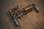 Titanium exhaust Lotus Emira V6: v6 rear section angled