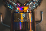 Titanium F1 exhaust McLaren Artura: logo bridge and pipe welds