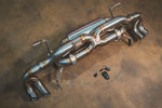 Valvetronic Designs Exhaust Lamborghini Gallardo LP manufacturer gallery: rear exhaust laid diagonally beside the control parts