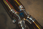 Titanium exhaust BMW F12 M6: welded pipe split