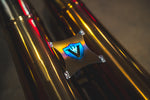 Titanium exhaust BMW F12 M6: logo on rear muffler