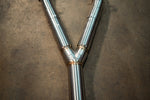 Stainless exhaust BMW X5/X6 40i: y-junction close-up