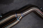 Stainless exhaust BMW X7 40i: welded pipe split