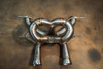 Stainless F1 exhaust Lamborghini Revuelto: rear section overhead