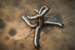 Stainless F1 exhaust Lamborghini Revuelto: rear section opposite angle