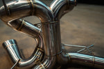 Stainless F1 exhaust Lamborghini Revuelto: curved rear tubing