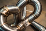 Stainless F1 exhaust Lamborghini Revuelto: central pipe loops