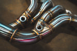 Stainless exhaust Aston Martin DBS: rear tubing and valves