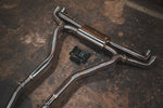 Stainless exhaust BMW X7 50i: rear section with control kit