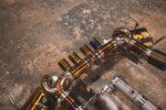 Valvetronic Designs Valved Exhaust Corvette C8 Z06 manufacturer gallery: parallel exhaust tubes beside the shielded front components