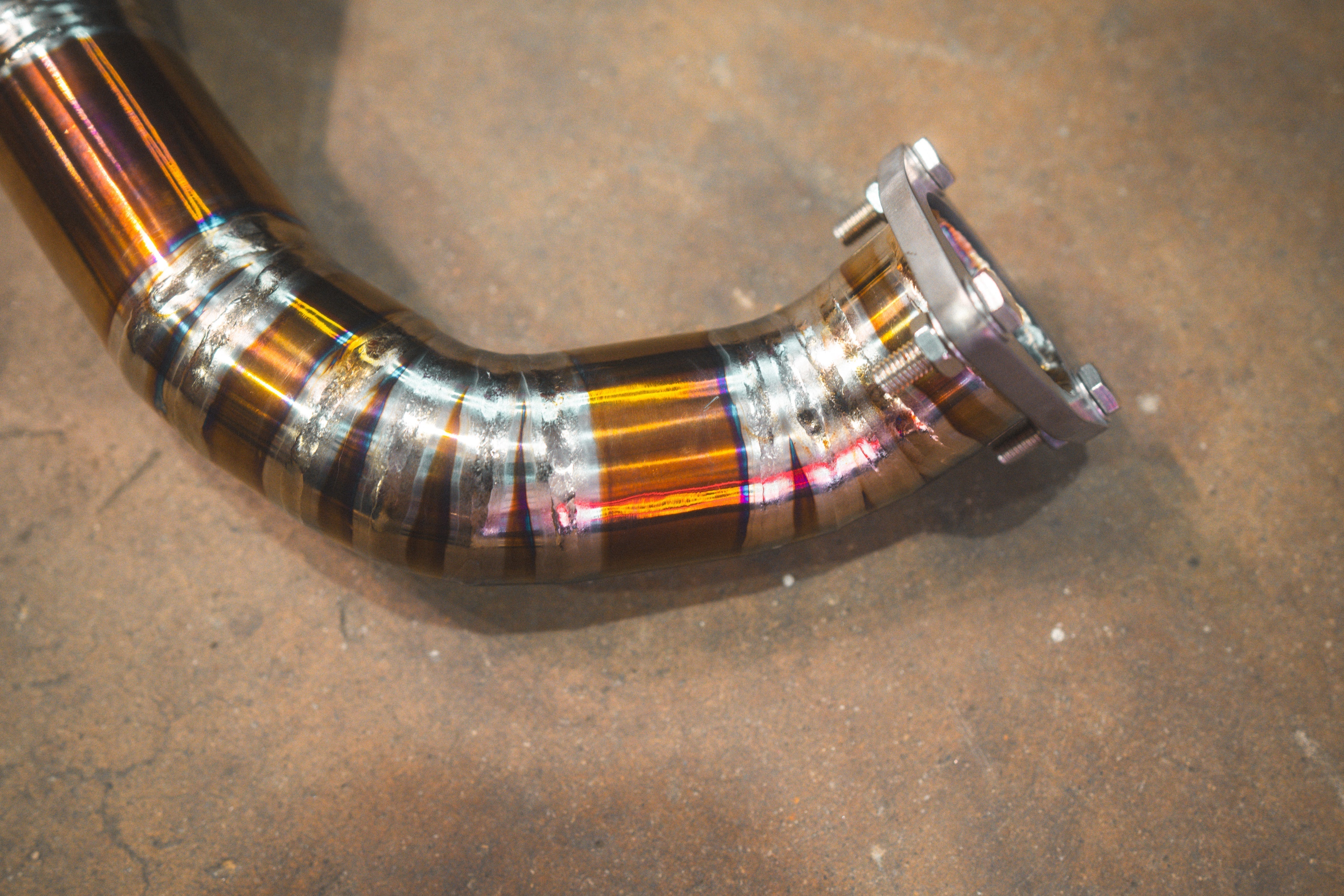 Valvetronic Designs Rear Exhaust Porsche 718 GT4 RS manufacturer gallery: separate curved pipe section with two flanged ends