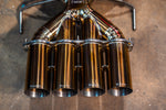 Titanium F1 exhaust McLaren 765LT: four outlet tubes overhead