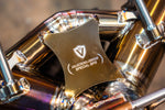 Titanium F1 exhaust McLaren 750S: pipe junction and logo