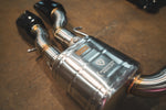 Valvetronic Designs Valved Exhaust AMG CLS63 W218 manufacturer gallery: rear muffler shell, curved branches and dark tips