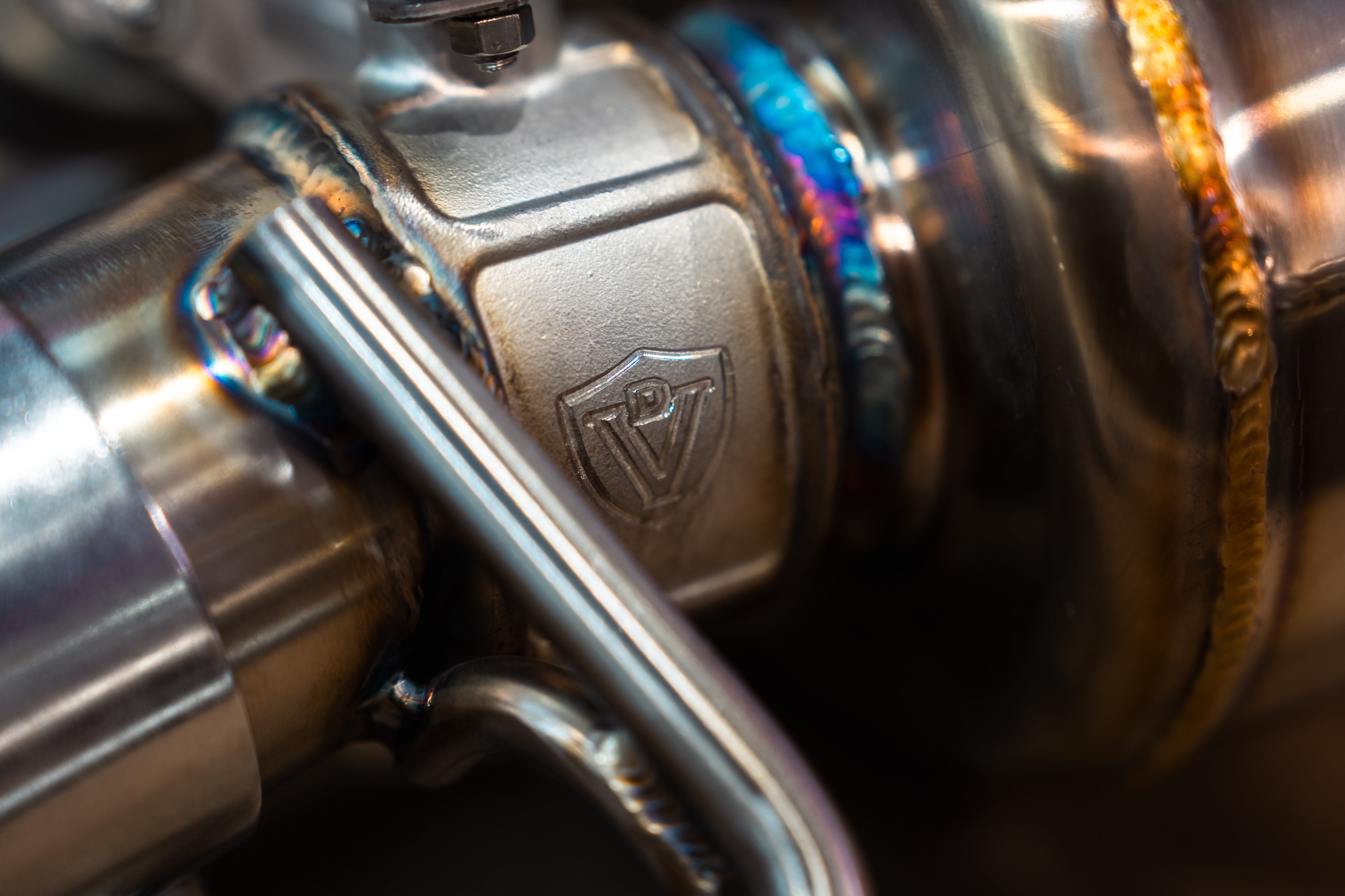 Valvetronic Designs Valved Exhaust Lexus RC F manufacturer gallery: shield mark on the valve housing and nearby weld