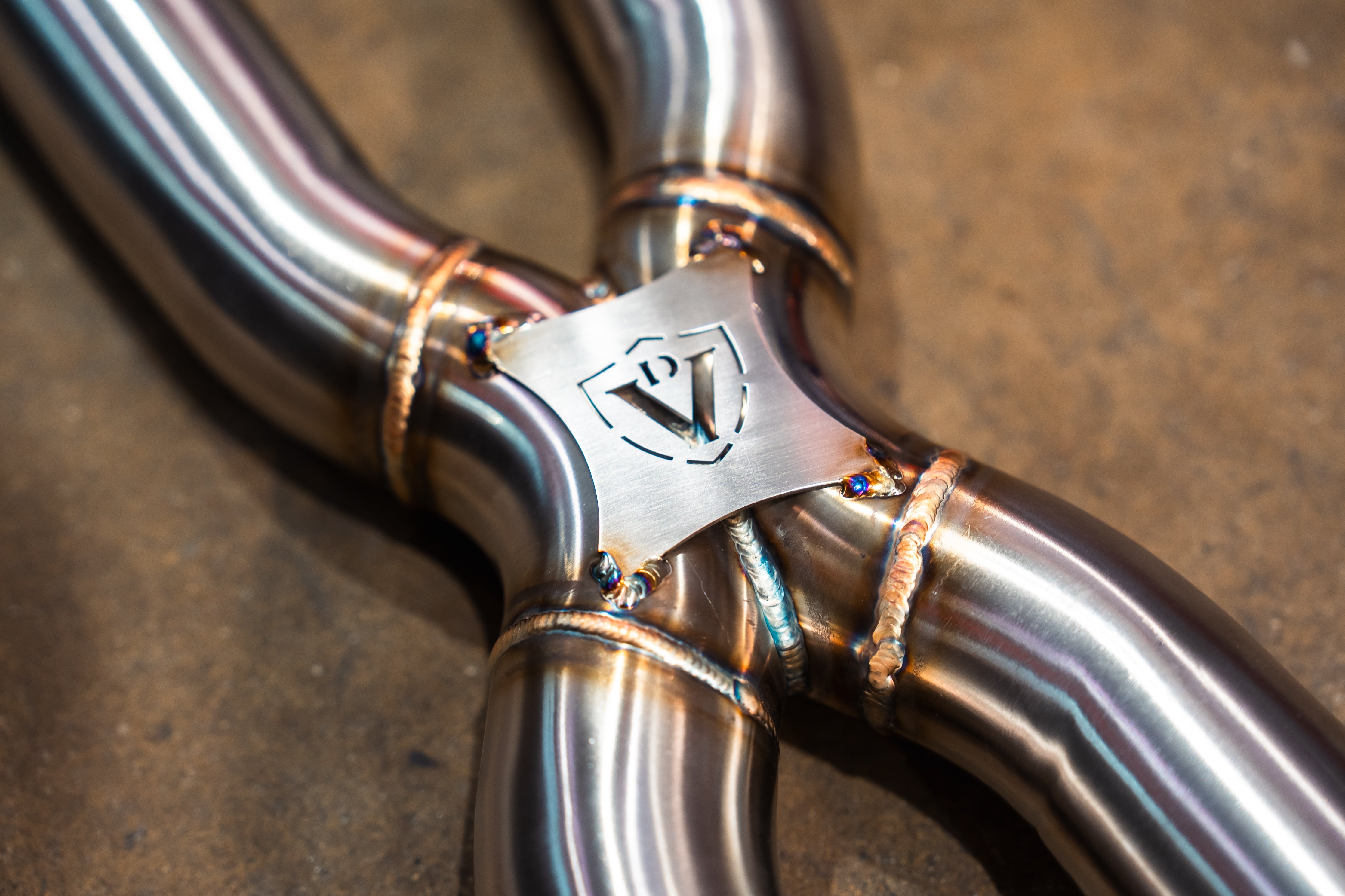 Valvetronic Designs Valved Exhaust Lexus RC F manufacturer gallery: shield brace over the central crossover junction