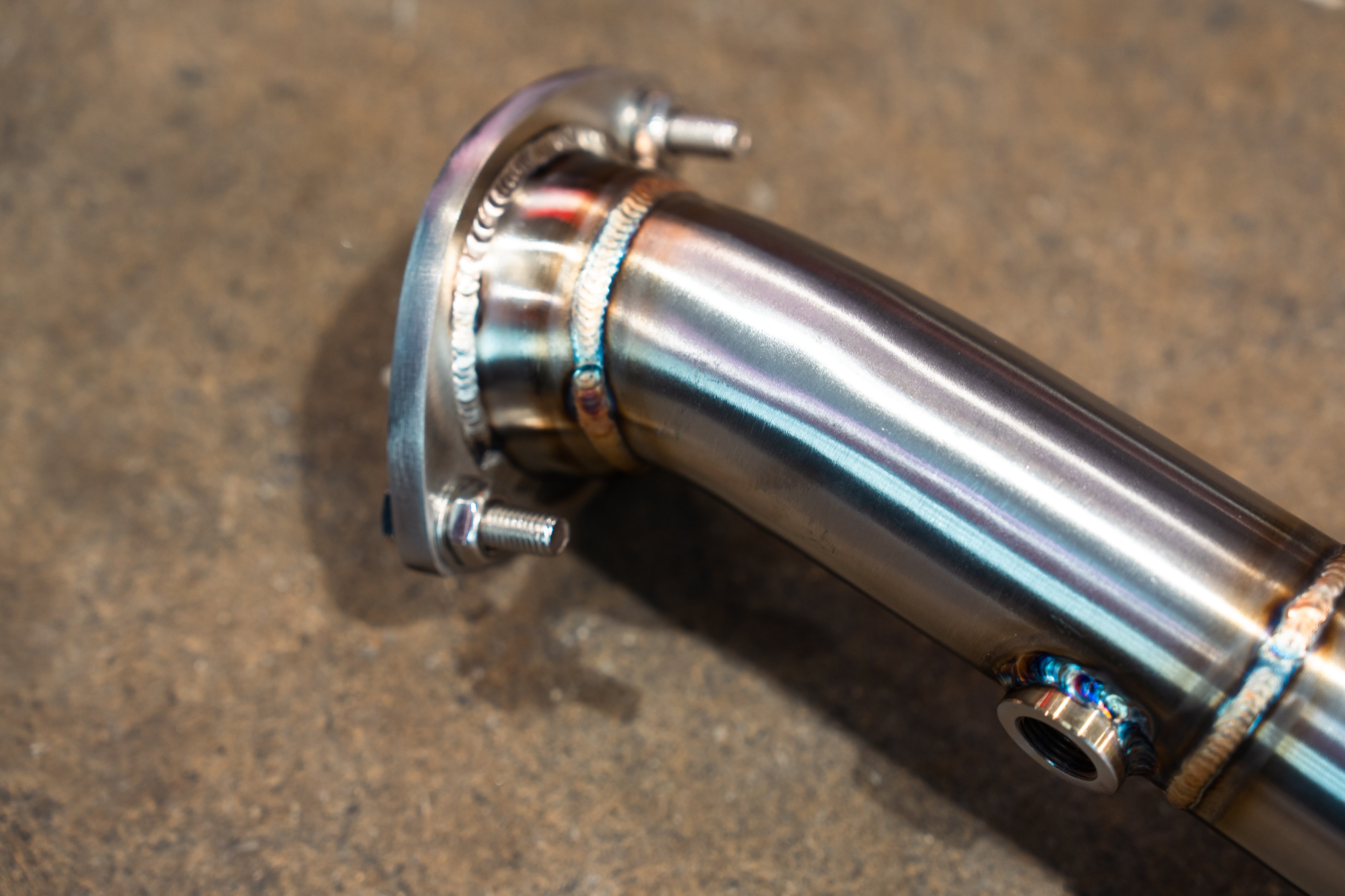 Valvetronic Designs Valved Exhaust Lexus RC F manufacturer gallery: flanged front pipe with sensor port visible