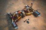 Titanium exhaust Lamborghini Huracan: valved system angled
