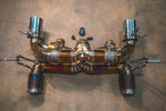 Titanium exhaust Lamborghini Huracan: valved rear section straight-on