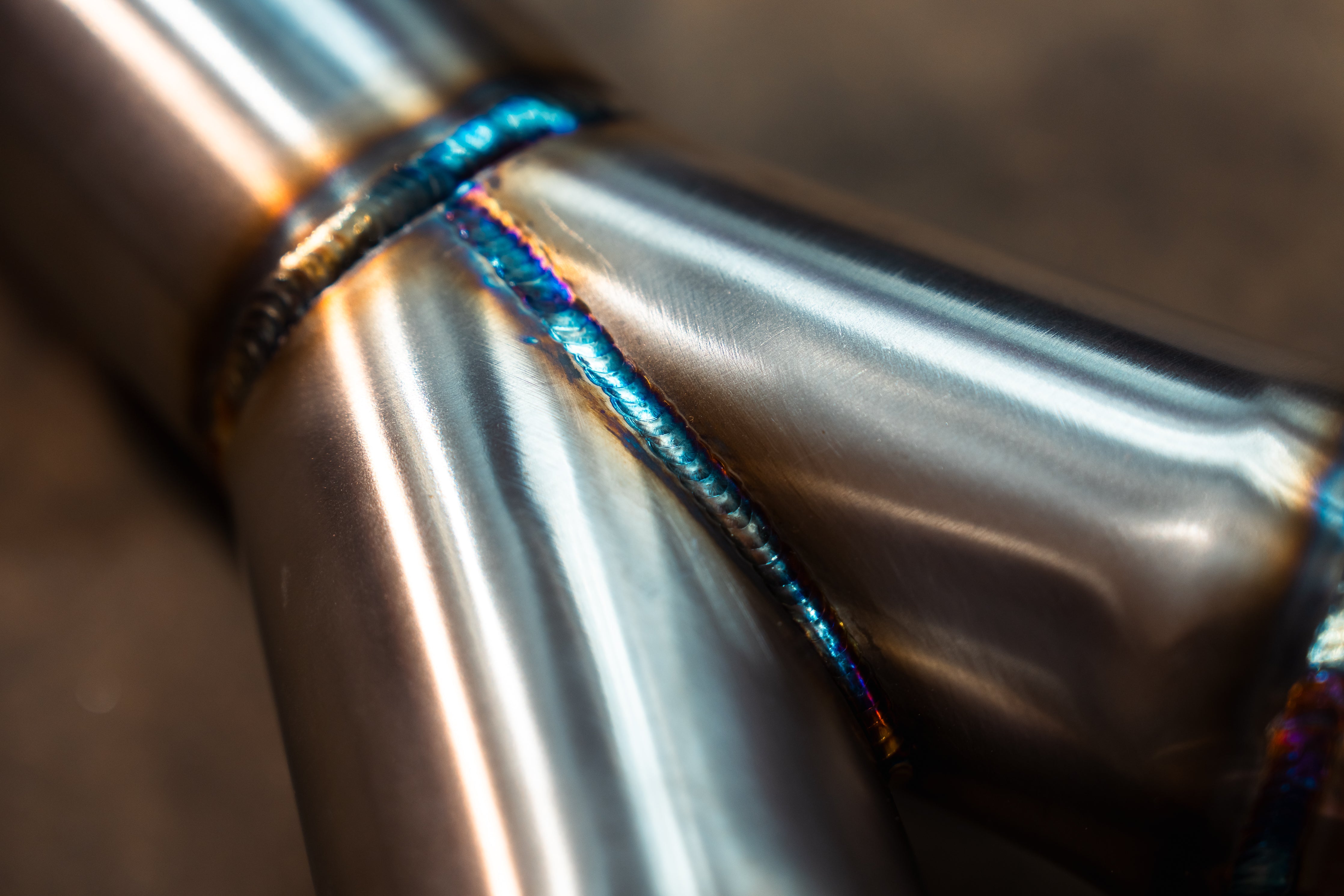 Stainless exhaust Nissan Z: y-junction weld