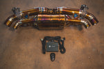 Valvetronic Designs Exhaust Porsche 992 Carrera / Turbo manufacturer gallery: rear muffler and control kit viewed from above