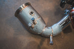 Valvetronic Designs Exhaust Porsche 992 Carrera / Turbo manufacturer gallery: optional catted downpipe with textured heat shield and sensor ports