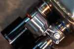 Valvetronic Designs Valved Exhaust Subaru WRX FA20 manufacturer gallery: silver actuator beside the discolored valve joint