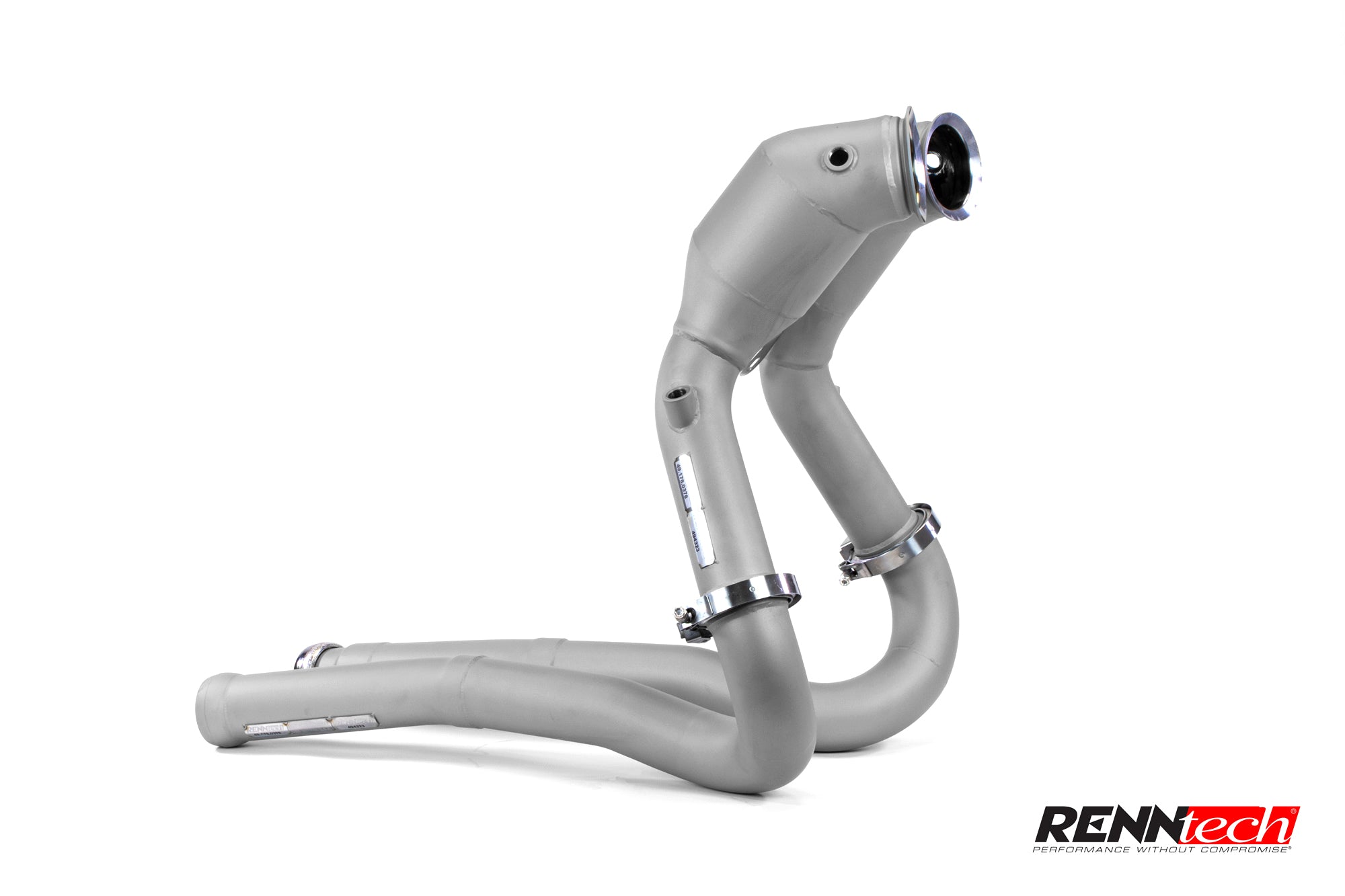 AMG GT Black Series downpipe pair at an angle - Downpipes for the 2021 AMG GT Black Series