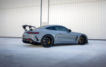 Grey AMG GT side profile with the RennTech rear wing fitted - Carbon Fiber Rear Wing for the 2024-2026 AMG GT 55 / GT 63 Coupe