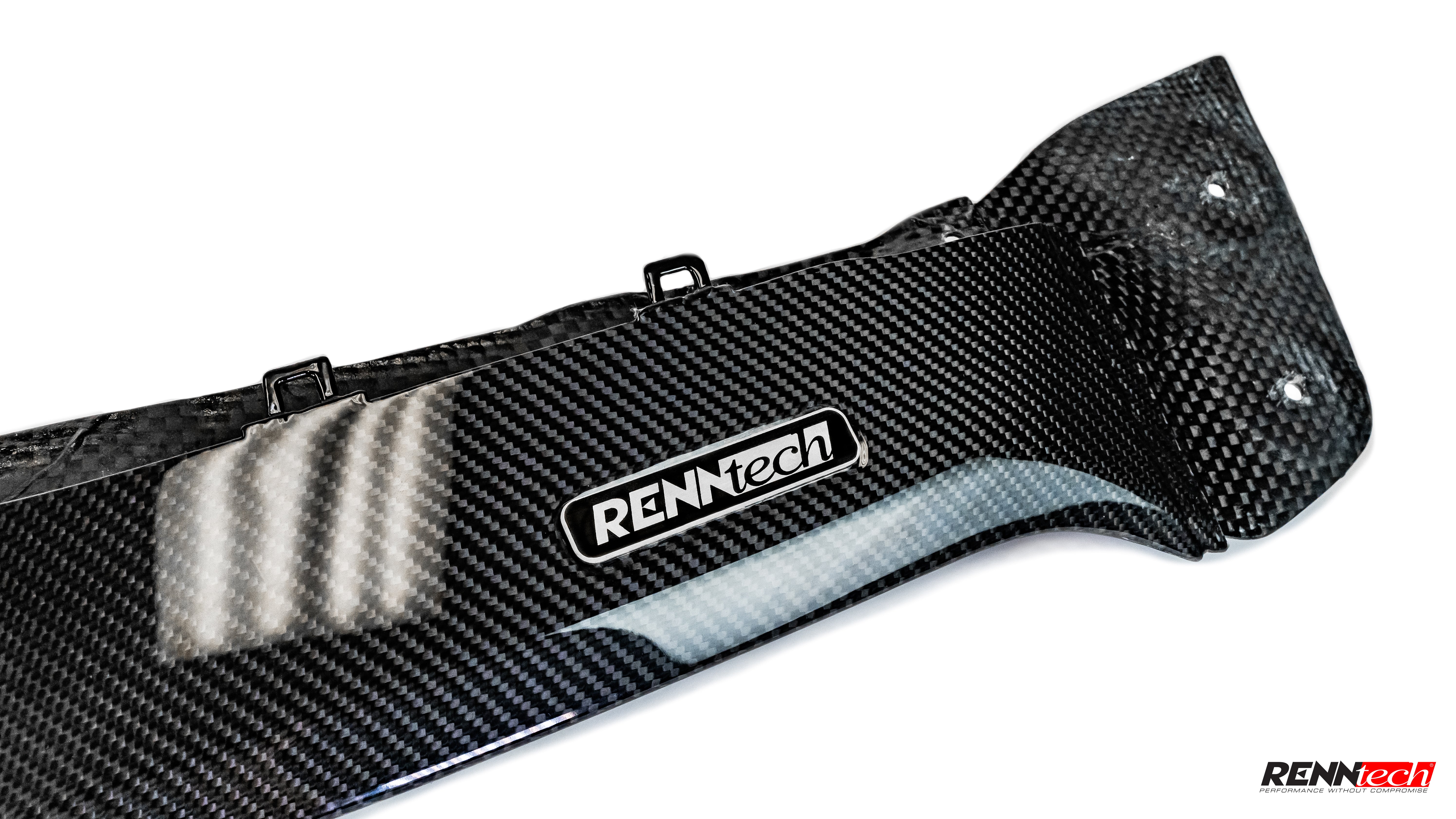 Carbon weave with RennTech logo on the splitter - Carbon Fiber Front Splitter for the 2019-2026 AMG GT 63 4-Door Coupe