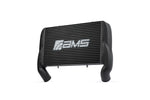 AMS F150 High Mount Intercooler in black powder coat with AMS logo