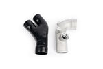 Silicone coupler and cast aluminum intercooler outlet tube with integrated blow off valve mount
