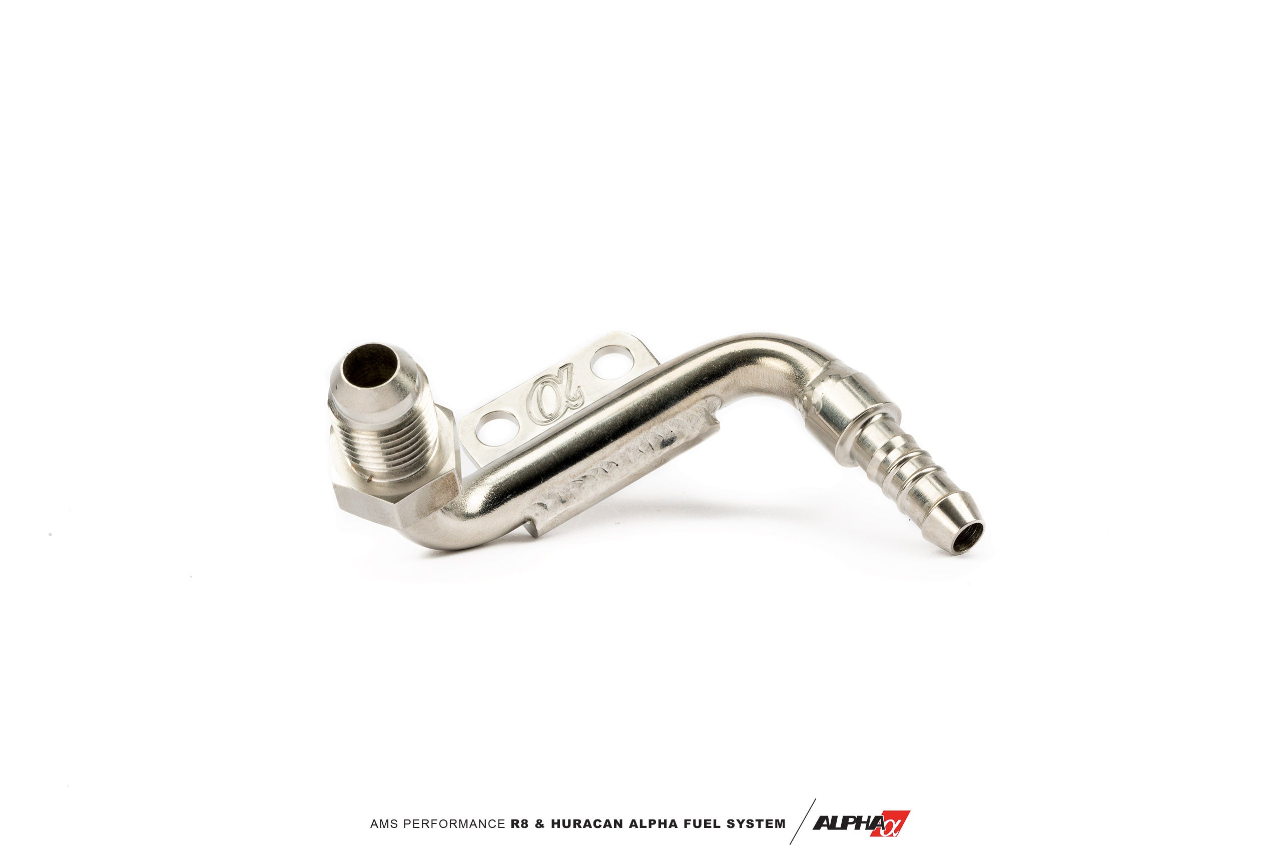 Stainless hard line fitting from the AMS Alpha FPR and fuel line kit