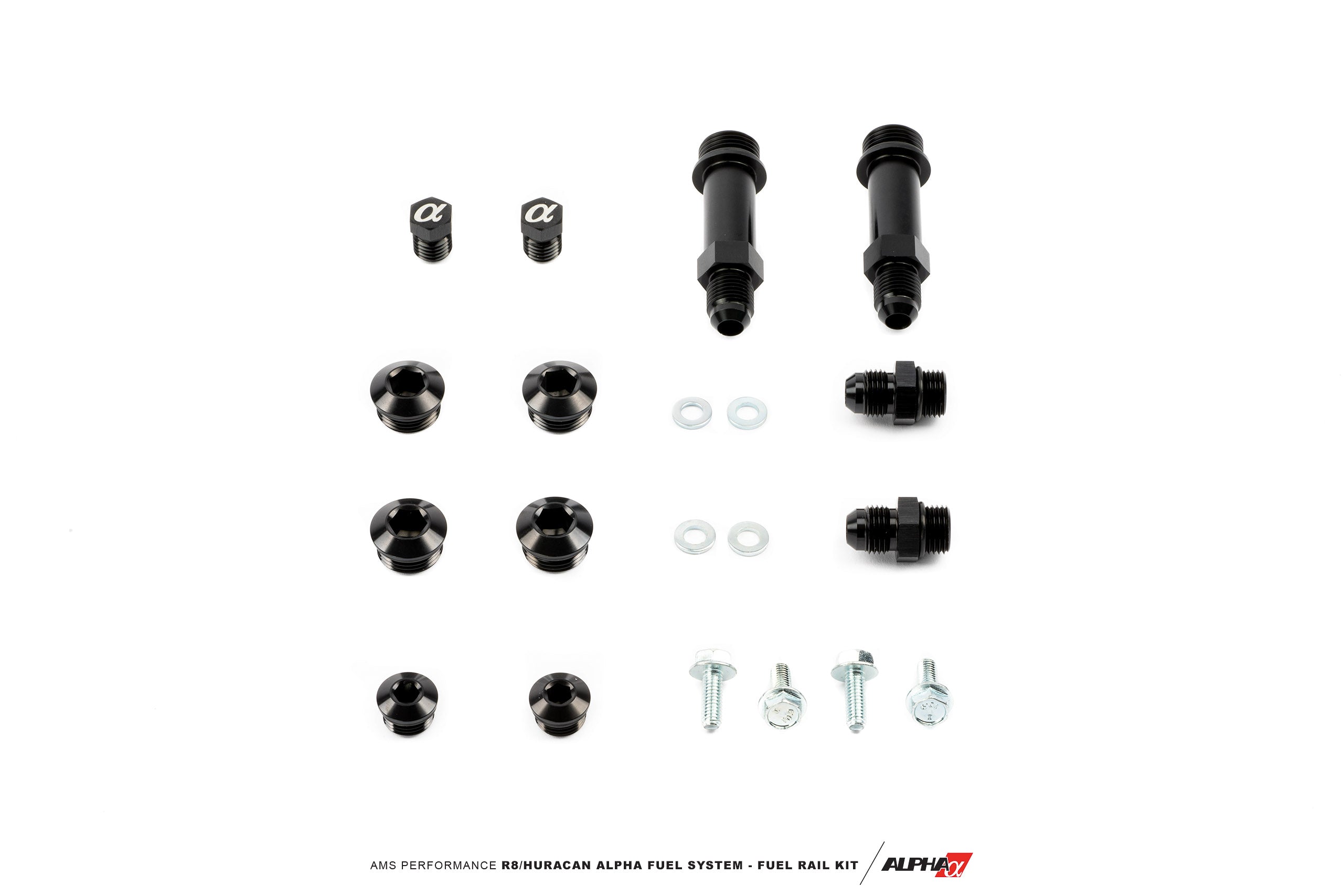 AN fittings, plugs and hardware from the AMS R8 / Huracan fuel rail kit