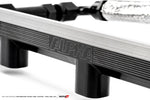 Close-up of the Alpha engraved black billet AMS fuel rail
