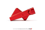 Red anodized billet pump outlet manifold from the AMS Alpha twin pump kit