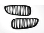A front view of AUTOTECKNIC STEALTH BLACK FRONT GRILLE SET - BMW E89 Z4 SERIES 2009-2016 with white background